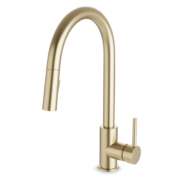 F100137 - Modern Kitchen Faucet with Pulldown Spray Artos US Satin Brass