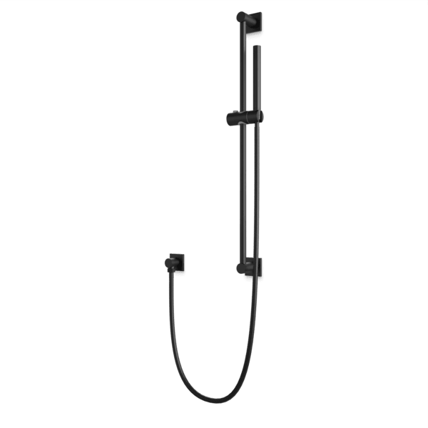 F907-85 - Square + Round Flexible Hose Slidebar Kit with Separate Water Outlet Artos US Matte Black 