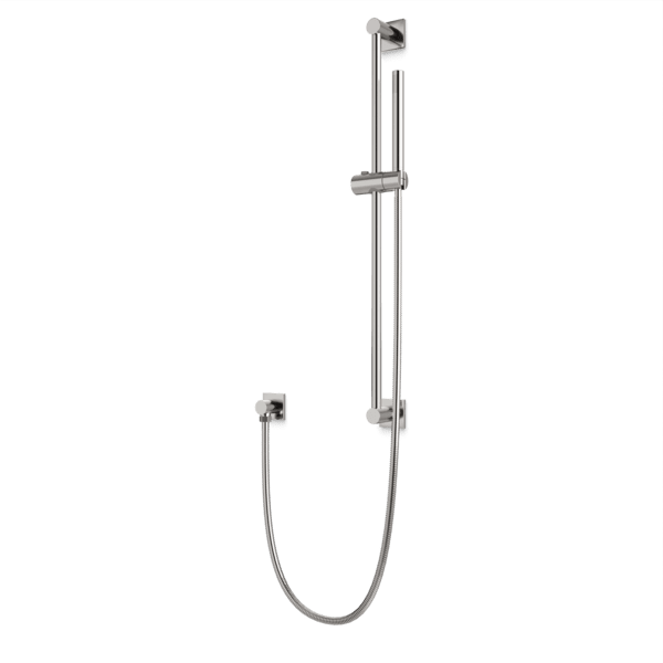 F907-85 - Square + Round Flexible Hose Slidebar Kit with Separate Water Outlet Artos US Brushed Nickel 