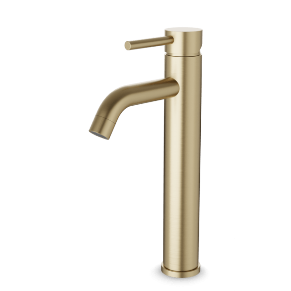 FS308T - Round Single Hole Vessel Lavatory Faucet Artos US Satin Brass