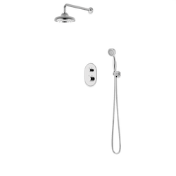 PS140CL - Classic Thermostatic Shower Trim Kit with Wall Mount Shower Head, Hand Held Shower Artos US Chrome 