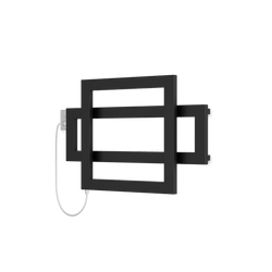 Cadiz 23.5" x 35.5" Plug-In Heated Towel Rail - Matte Black thumbnail 1