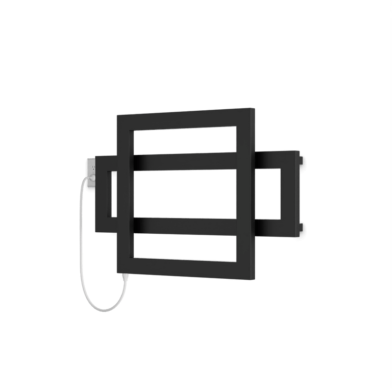 Cadiz 23.5" x 35.5" Plug-In Heated Towel Rail - Matte Black image 1