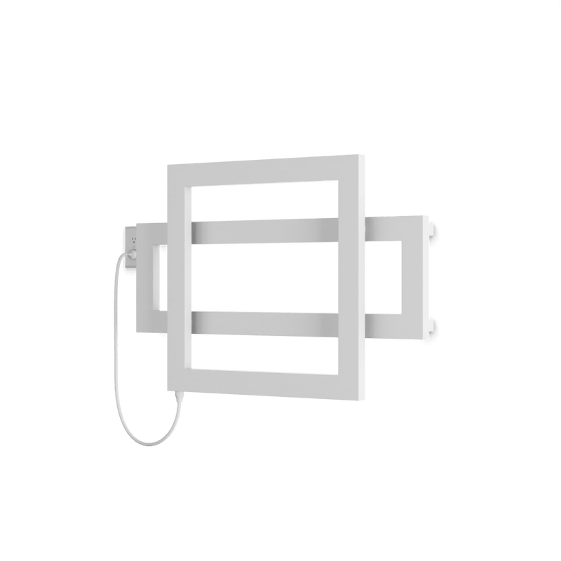Cadiz 23.5" x 35.5" Plug-In Heated Towel Rail - White image 1