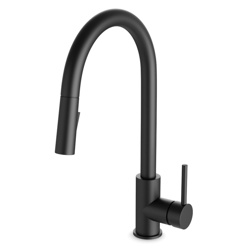 Modern Kitchen Faucet with Pulldown Spray - Matte Black image 1