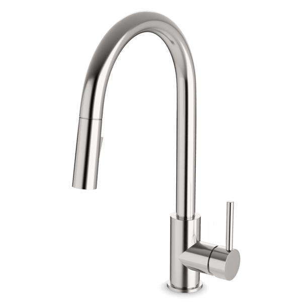 F100137 - Modern Kitchen Faucet with Pulldown Spray Artos US Brushed Nickel 