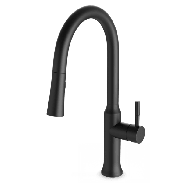 Transitional Kitchen Faucet with Pulldown Spray - Matte Black image 1