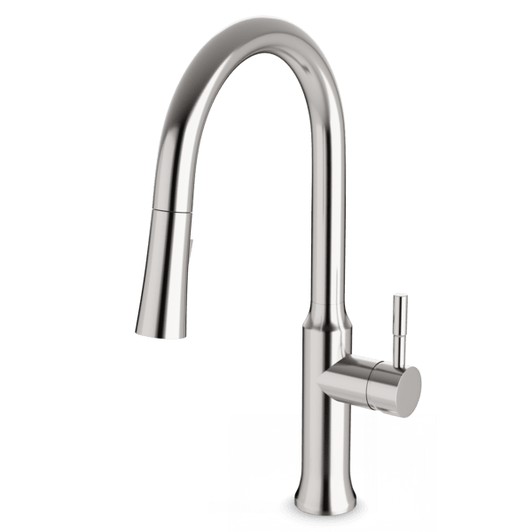 Transitional Kitchen Faucet with Pulldown Spray - Brushed Nickel image 1