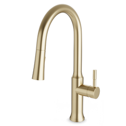 Transitional Kitchen Faucet with Pulldown Spray - Satin Brass thumbnail 1