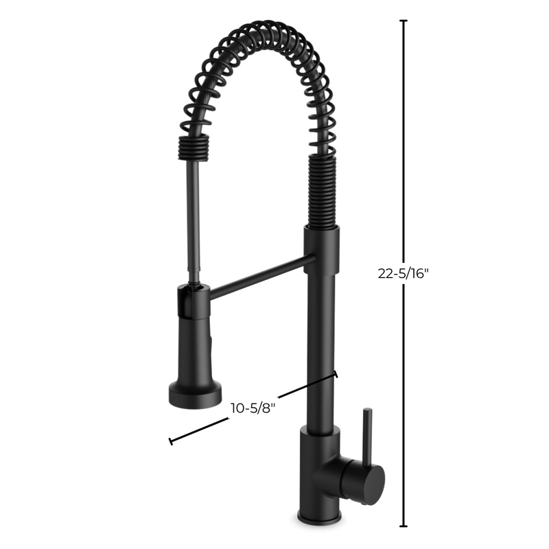 Spring Kitchen Faucet with Pulldown Spray - Matte Black image 2