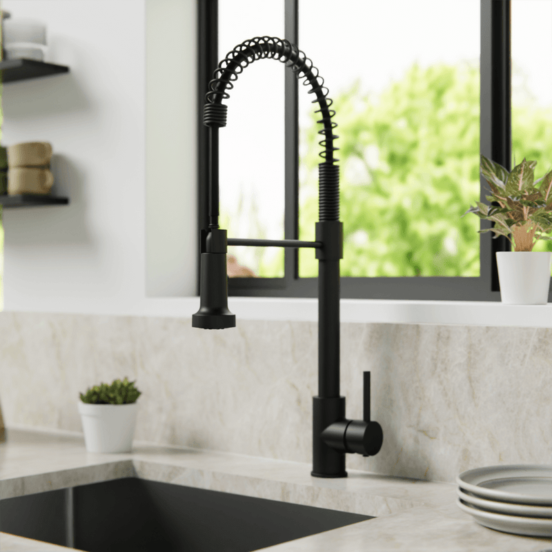 Spring Kitchen Faucet with Pulldown Spray - Matte Black image 3