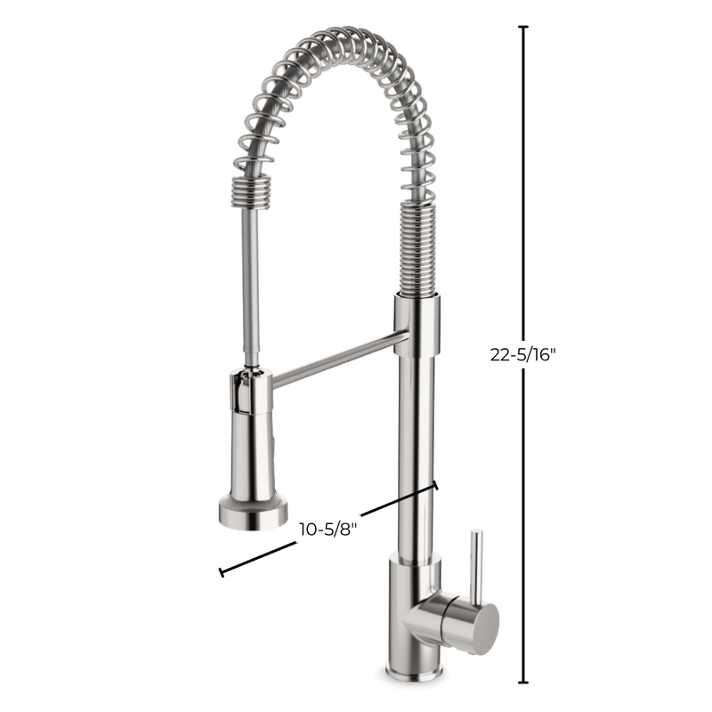 Spring Kitchen Faucet with Pulldown Spray - Brushed Nickel image 2