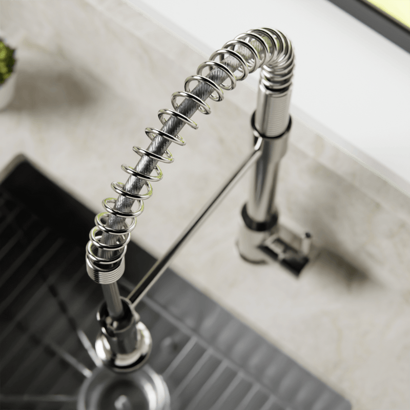 Spring Kitchen Faucet with Pulldown Spray - Brushed Nickel image 4