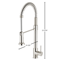 Spring Kitchen Faucet with Pulldown Spray - Polished Nickel thumbnail 2
