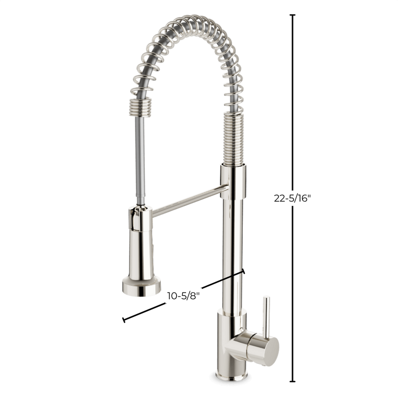 Spring Kitchen Faucet with Pulldown Spray - Polished Nickel image 2