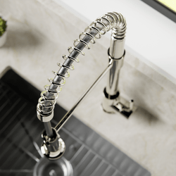 Spring Kitchen Faucet with Pulldown Spray - Polished Nickel thumbnail 4