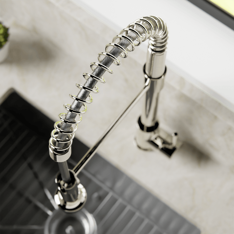 Spring Kitchen Faucet with Pulldown Spray - Polished Nickel image 4