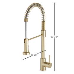 Spring Kitchen Faucet with Pulldown Spray - Satin Brass thumbnail 2
