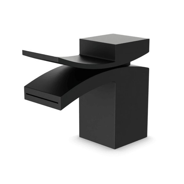 Quarto Square Single Hole Lavatory Faucet, Front Flow (Discontinued) - Matte Black image 1
