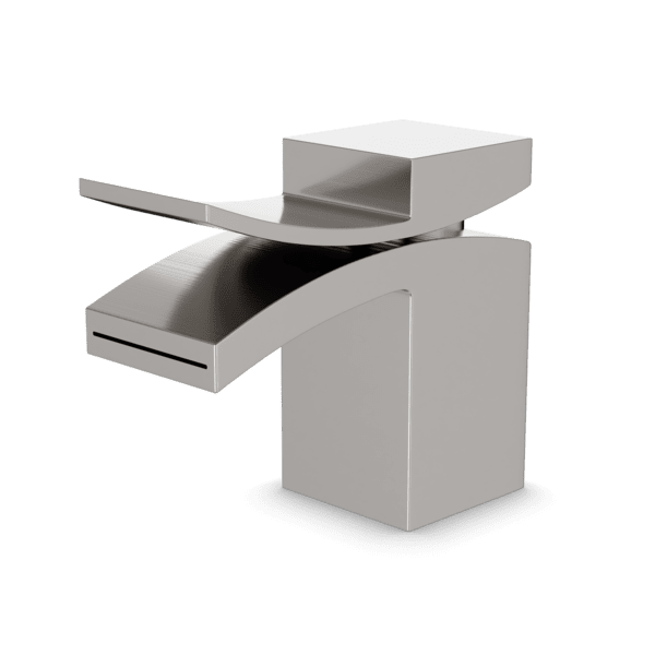 Quarto Square Single Hole Lavatory Faucet, Front Flow (Discontinued) - Brushed Nickel image 1