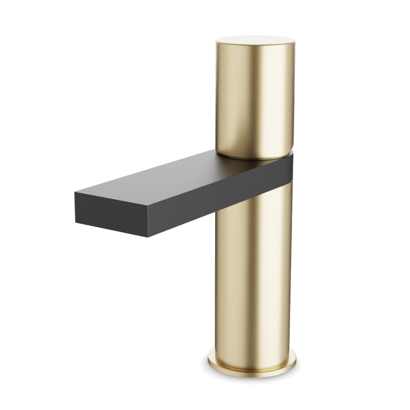 Otella Single Hole Bathroom Faucet - Satin Brass/Matte Black image 1