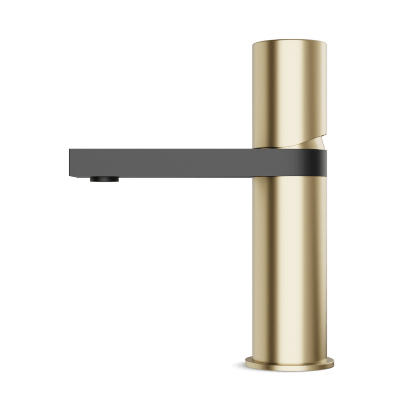 Otella Single Hole Bathroom Faucet - Satin Brass/Matte Black image 3