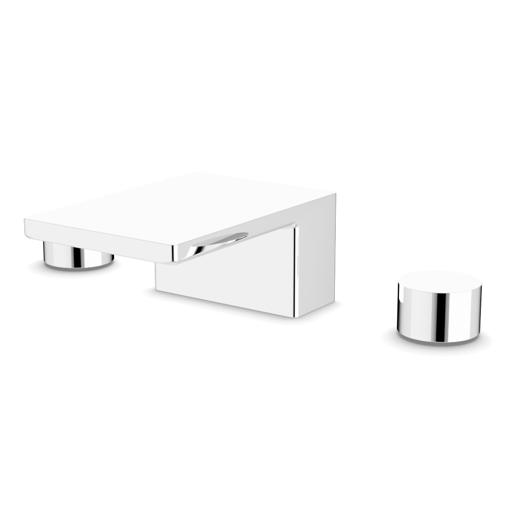 Otella Square + Round 3-Hole Deck Mounted Tub Filler Artos US Chrome 