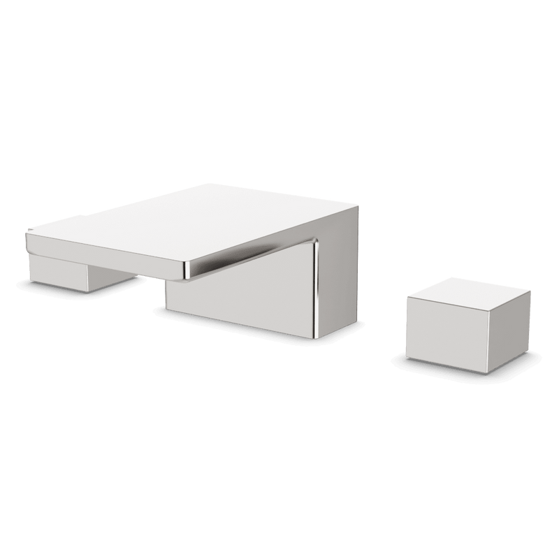 Edge 3-Hole Deck Mount Waterfall Tub Filler - Brushed Nickel image 1