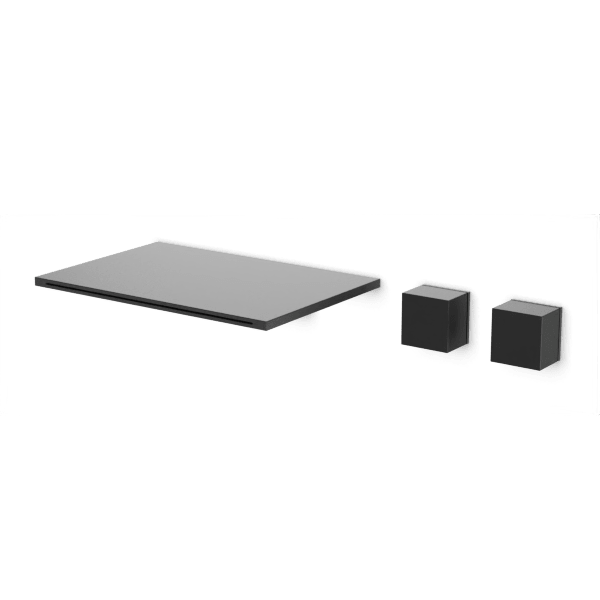 Edge 3-Hole Wall Mount Waterfall Tub Filler - Matte Black image 1