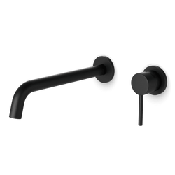 F501-9-1 - Round In-Wall Single Handle Lavatory Faucet with Extended Spout Artos US Matte Black