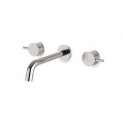 F502-7 - Opera Round 3-Hole Wall Mounted Tub Filler Artos US Brushed Nickel 
