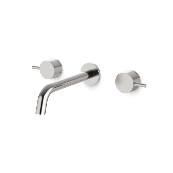 F502-7 - Opera Round 3-Hole Wall Mounted Tub Filler Artos US Brushed Nickel 