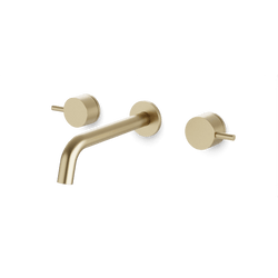 F502-7 - Opera Round 3-Hole Wall Mounted Tub Filler Artos US Satin Brass 