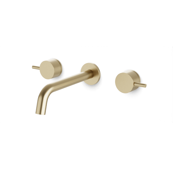 F502-7 - Opera Round 3-Hole Wall Mounted Tub Filler Artos US Satin Brass 