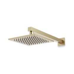 Edge 8" Rain Shower Head on Wall Mount Arm - Satin Brass thumbnail 1