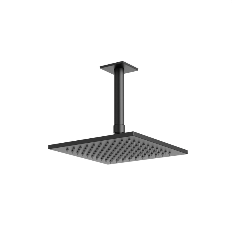 Edge 8" Rain Shower Head on Ceiling Mount Arm - Matte Black image 1