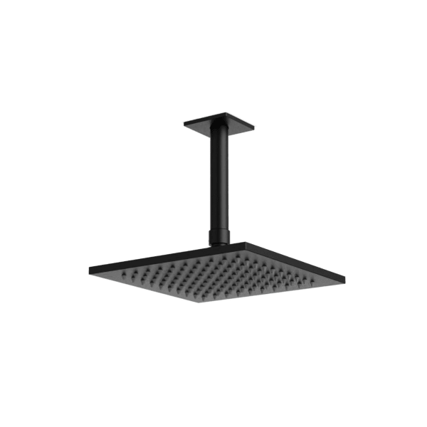 F703-2/5 - Square 8" Rain Shower Head on Ceiling Mount Arm Artos US Matte Black 