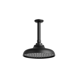 Classic 8" Rain Shower Head on Ceiling Mount Arm - Matte Black thumbnail 1