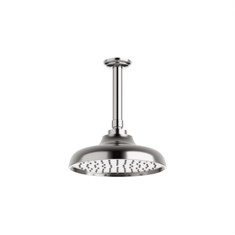 Classic 8" Rain Shower Head on Ceiling Mount Arm - Brushed Nickel image 1