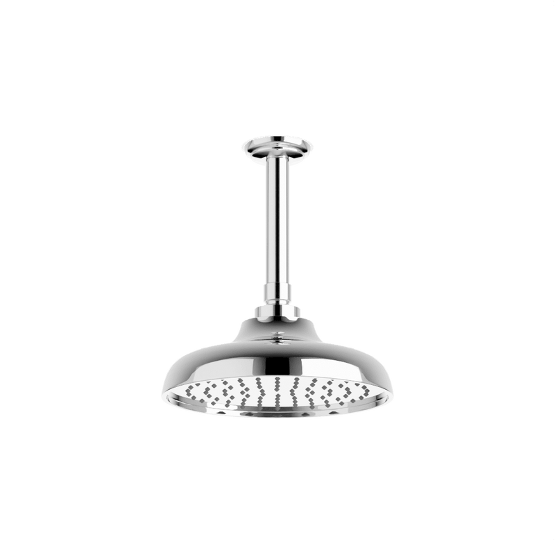 Classic 8" Rain Shower Head on Ceiling Mount Arm - Chrome image 1