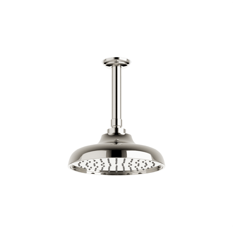 Classic 8" Rain Shower Head on Ceiling Mount Arm - Polished Nickel image 1