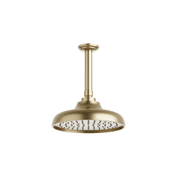 Classic 8" Rain Shower Head on Ceiling Mount Arm - Satin Brass thumbnail 1