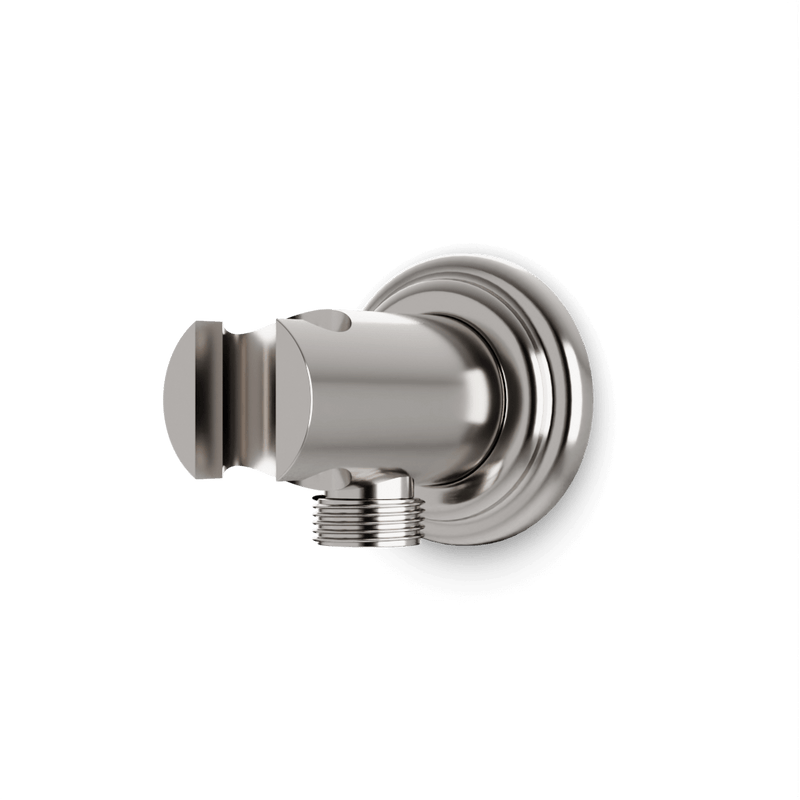 Classic Shower Outlet Elbow with Hand Shower Holder - Brushed Nickel image 1