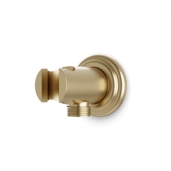 Classic Shower Outlet Elbow with Hand Shower Holder - Satin Brass thumbnail 1