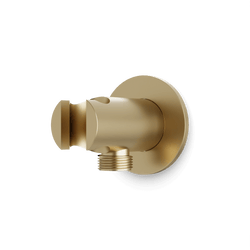 Opera Shower Outlet Elbow with Hand Shower Holder - Satin Brass thumbnail 1