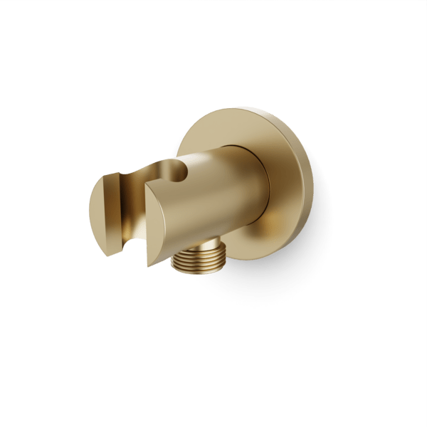 F902-42 - Round Hand Shower Holder with Integrated Water Connection Artos US Satin Brass 