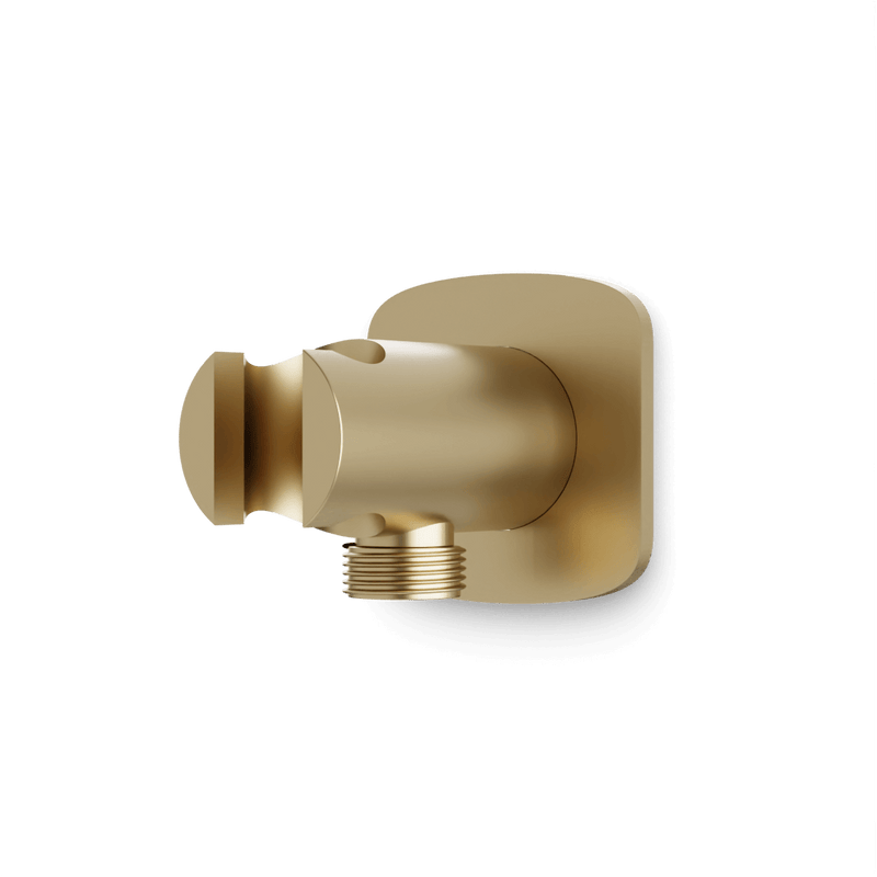 Harmony Shower Outlet Elbow with Hand Shower Holder - Satin Brass image 1