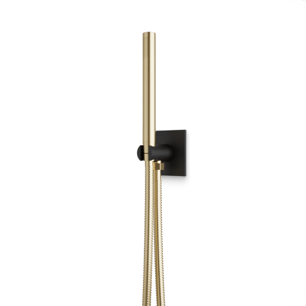 Otella Flexible Hose Handshower Kit with 3.25" Escutcheon Plate - Satin Brass/Matte Black image 1