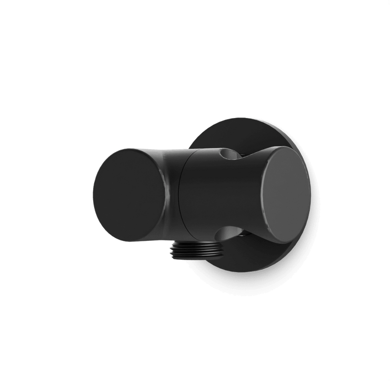 Opera Shower Outlet Elbow with Pivoting Hand Shower Holder - Matte Black image 1
