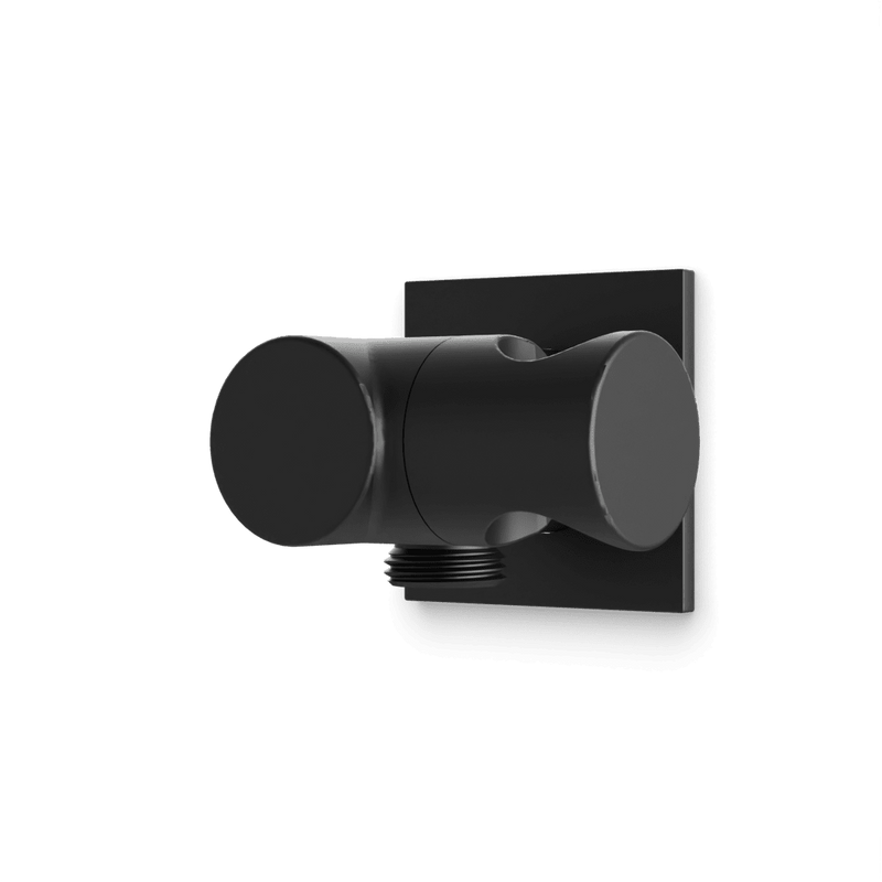 Otella Shower Outlet Elbow with Pivoting Hand Shower Holder - Matte Black image 1